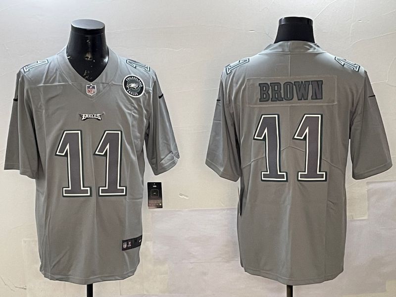 Men Philadelphia Eagles #11 Brown Grey 2025 Nike Vapor Limited NFL Jersey style 2102